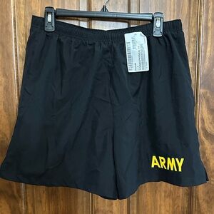 Army Physical Fitness Trunks Black Medium Brief Lined NWT (A-93)